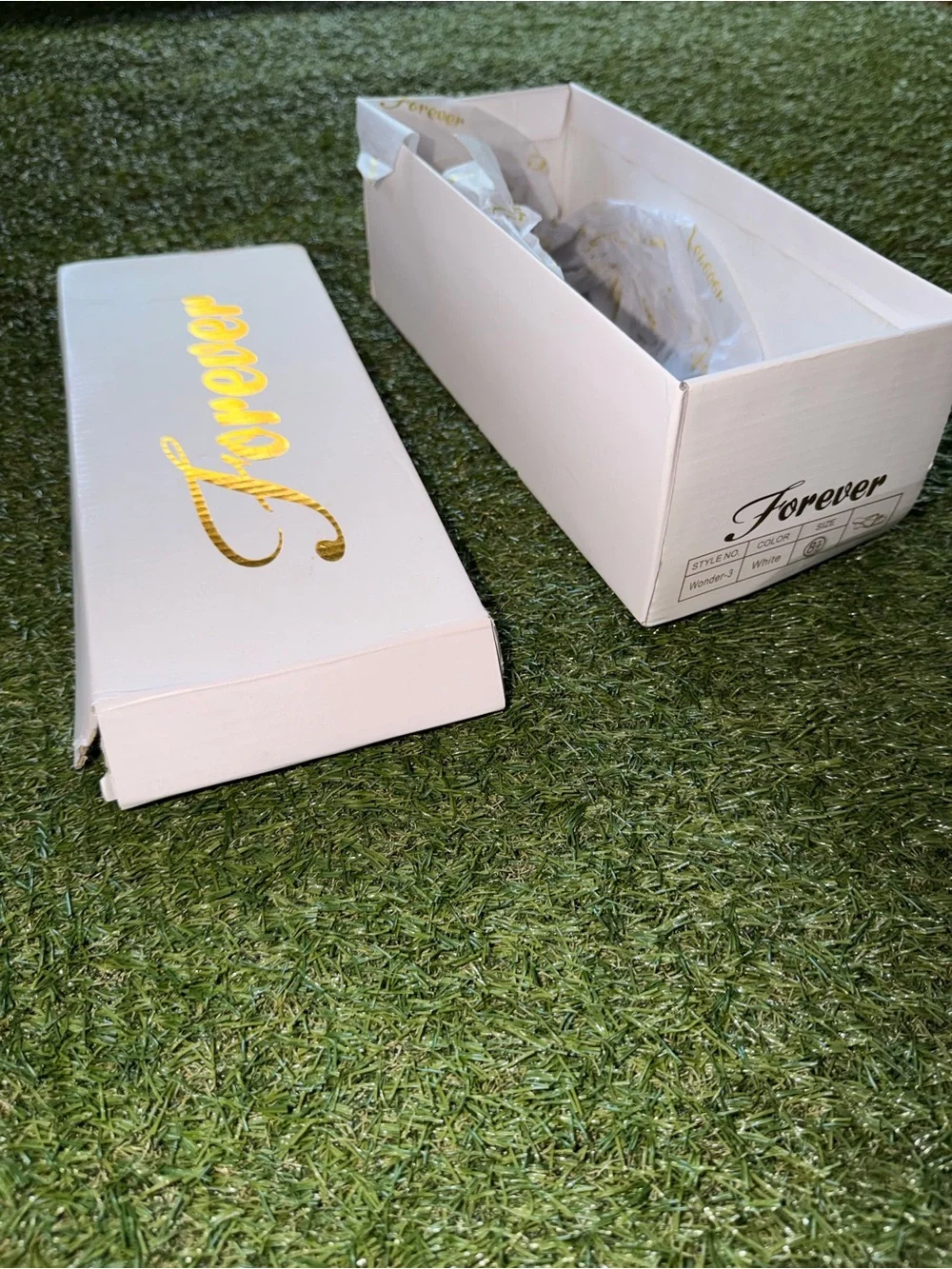 Forever White Strappy Heels – Size 8.5